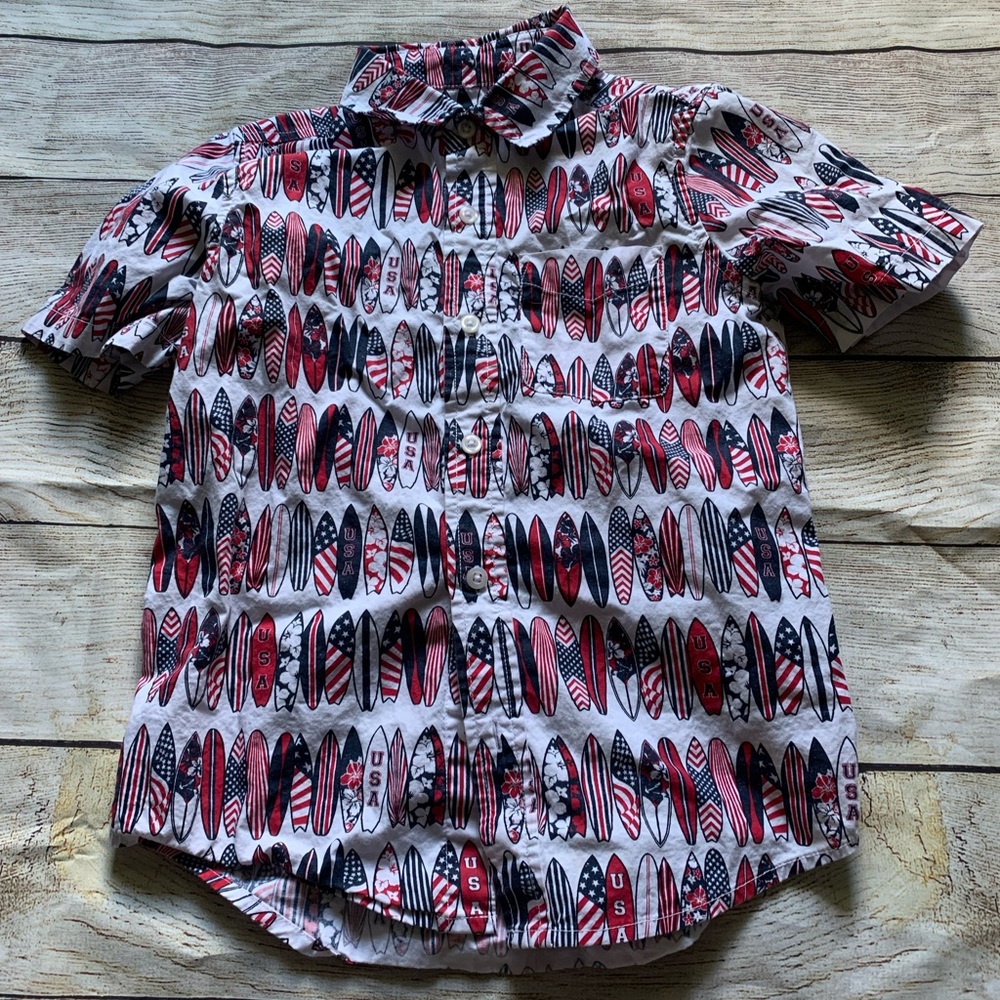 USA surfboard button down